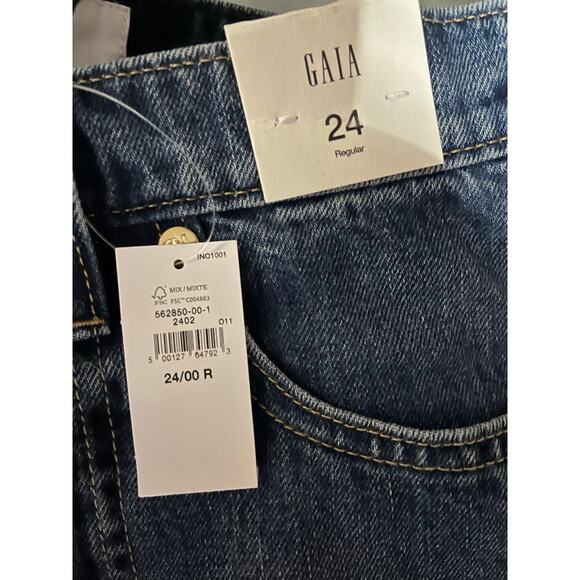 Gap × Cult Gaia High Rise Stride Chain Jeans/ 24 /NWT - Picture 10 of 11